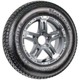 eCustomrim Trailer Tire On Rim ST205/75D15 15" 5 Lug LRC Aluminum Turismo Gun Metal Grey