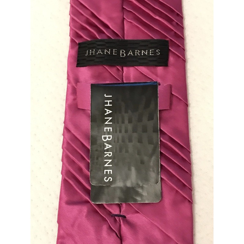 Jhane Barnes Silk Satin Look Neck Tie NEW Pleated Solid
