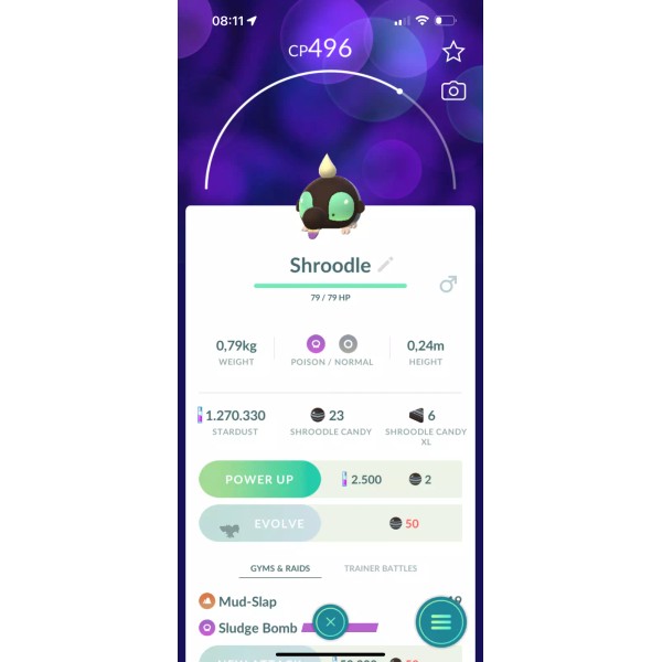 Pokémon Go Shroodle (NON shiny) - TRADE 20k stardust