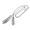 H.N.Z Native American Necklace Silver Turquoise Feather Indian Jewelry Men