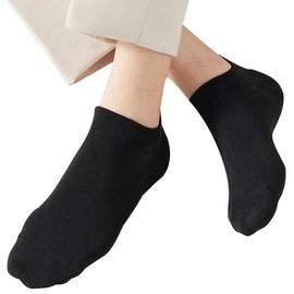 [FQZMQBQ] Ankle Socks, Men's, Cooling Socks, Black, Cotton, Non-stuffy, Thin, Mesh, Breathable, Sports, Odor Resistant, Sweat Absorbent, Quick Drying, Short Socks, Summer, 3 Pairs, 9.4 - 11.0 inches
