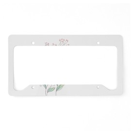 CafePress Butterfly and Flowers License Plate Holder Aluminum License Plate Frame, License Tag Holder