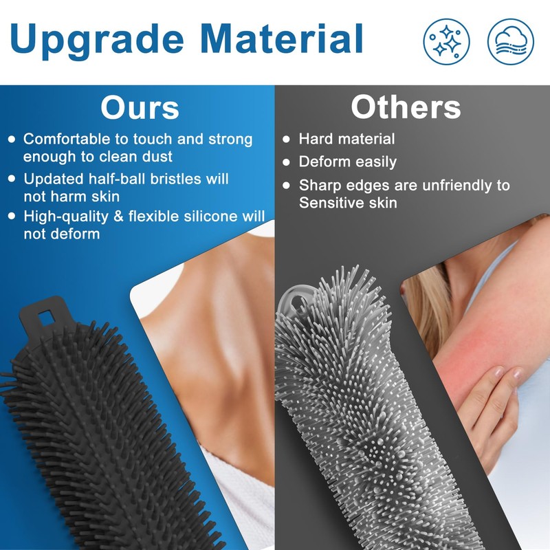 Back Scrubber for Shower Wall, Hands-Free Shower Foot & Back