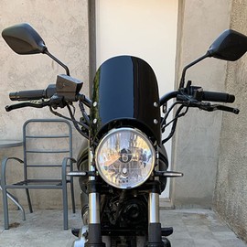 FTVOGUE Motorcycle Windshields, Safe Universal Motorcycle Windshield Wind Deflector, Retro Motorcycle Windshield Spoiler Headlight Fairing Wind Deflector for Honda