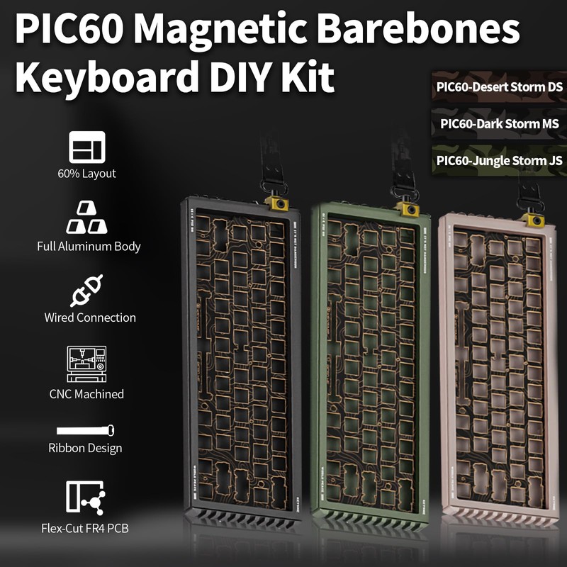 BOYI KEYSME GT60Pro Aluminum Case with Silicone Gasket Mat FR4
