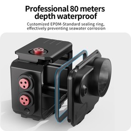 CS PRIORITY Diving Housing Aluminum Alloy 80M Deep Waterproof Compatible with GO 3/GO3s Camera Magnetic Quick Release Protective Case (Standard Version)