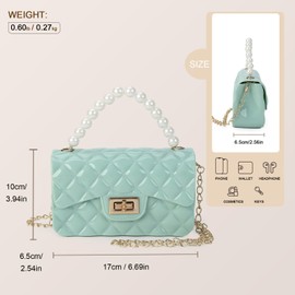 Gladdon Mini Quilted Crossbody Bags for Teen Girls Shoulder Purses Chain Strap Handbags Birthday Gift for Girl Light Green