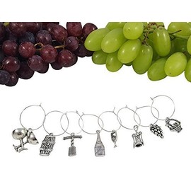 Palm City Products Two Gorgeous Wine Charm Sets – 18 Pieces Total, Wine Lover and World Traveler Themes