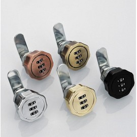 Keyless Combination Lock for Cabinets, Drawers & Office Security 30MM/Gold 2ea