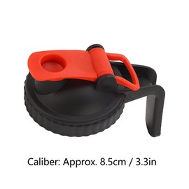 Milltrip Mason Jar Pour Spout Lid with Handle - Wide Mouth Mason Jar Flip Caps Lid, Leak Proof Mason Jar Lid for Ball & Kerr Jars, 3.3in (Black & Red)