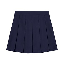 IZOD Girls' School Uniform Pull-on Scooter Skirt with Undershorts, Knit Waistband & Functional Pockets, Wrinkle Resistant, Navy 976, 12