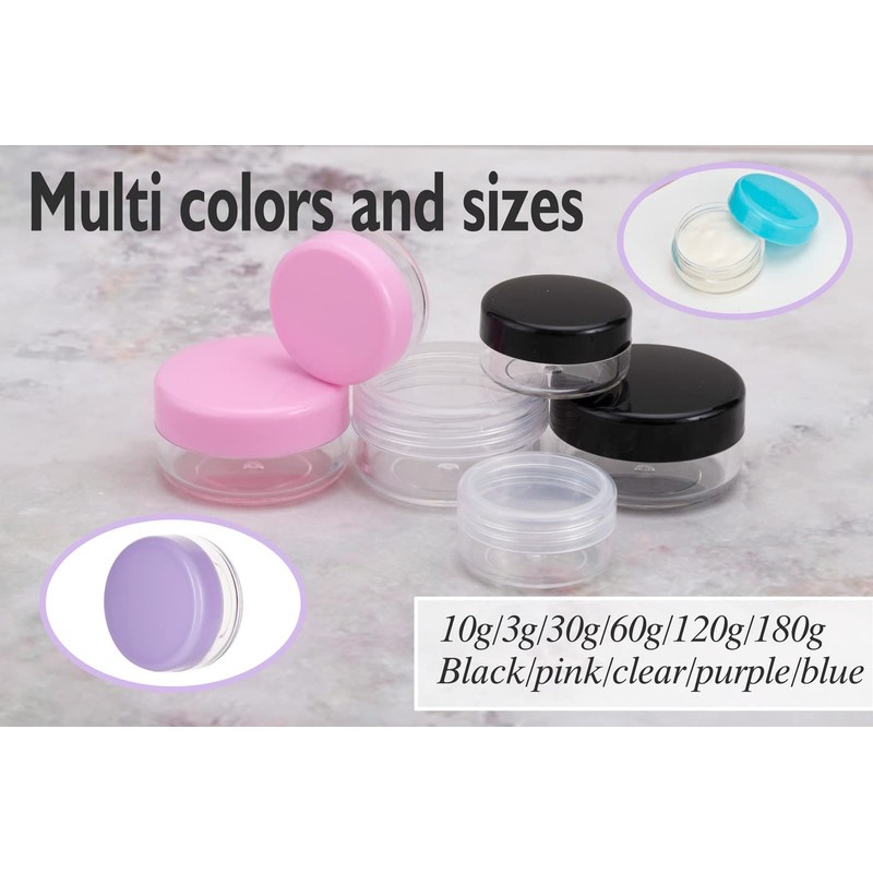 3 Gram Containers With Lids, Tiny Sample Jars for Cosmetics,