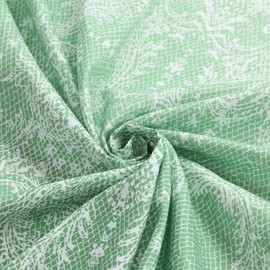 BESTRIPES Extra Long Shower Curtain - Chantilly Lace Design, Heavyweight Polyester, Grass Green to White Ombre, 72" W x 84" H