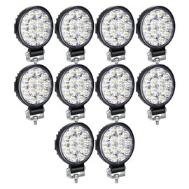 Willpower 10pcs 3.2 Inch 42W Mini Ultra Thin LED Work Light Spot Beam LED Pods Offroad Driving Lights 12V 24V Fog Lamps for Truck Tractor Boat 4x4 Car SUV ATV Excavator
