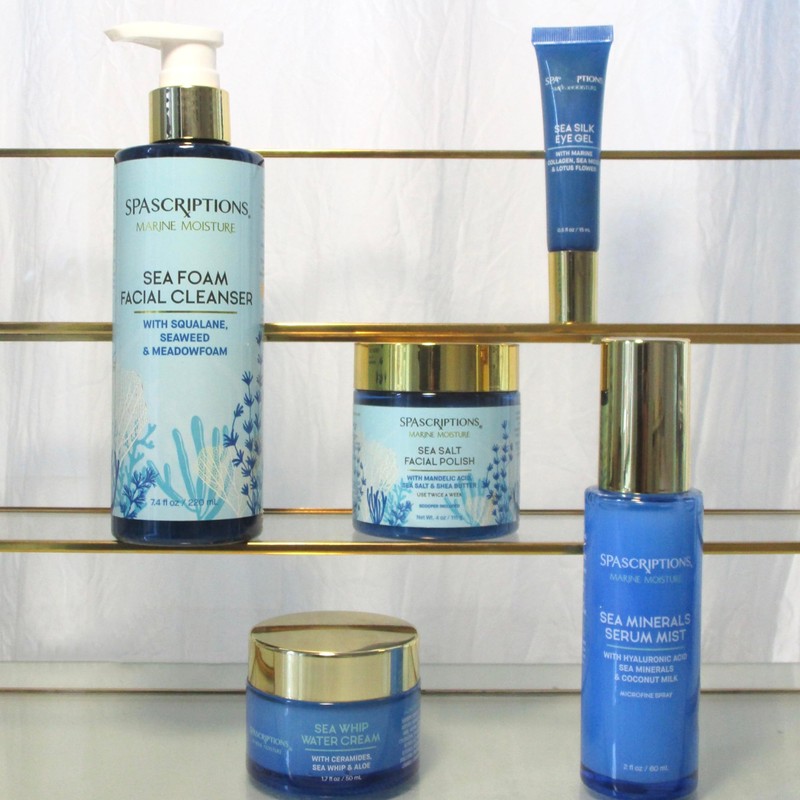 Spascriptions Marine Moisture Sea Salt Facial Polish, Exfoliating Facial Scrub,