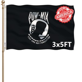 KEYCA Pow Mia Flags 3x5 Outdoor Heavy Duty Double Sided Nylon Vivid Color Anti-Fading with 2 Brass Grommets for Home/Company/Indoor Outdoor Decoration