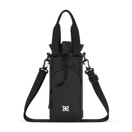 Sherpani Izzie, Water Bottle Holder, Water Bottle Crossbody, 2L Bottle Carrier with Strap, Small Shoulder Bag, Cross Body Purse for Women, Travel Gift, RFID Protection (Raven)