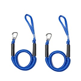 NIUTRIP Bungee Cord Dock Line with Stainless Steel Clip Boat Rope Mooring String with Foam Float for Docking, Kayak, Watercraft, SeaDoo, Jet Ski, Pontoon, Canoe, Power Boat Accessory, 4-5.5ft, 2 Pack