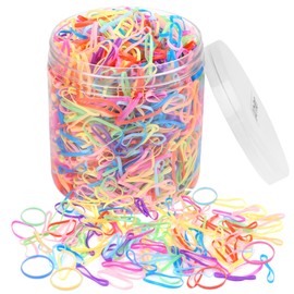 2000PCS Elastic Hair Bands, AHIER 2mm in Width and 30mm in Length Hair Ties, Disposable Hair Holders, Ideal for Long or Short Hair, Daily Hairdos, Unisex (Colored)