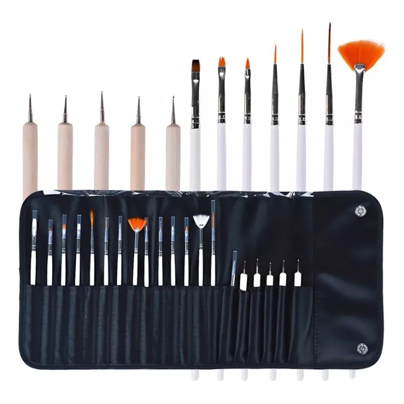 Productos comerciales mx Juego De 20 Pinceles Para Manicura Profesional