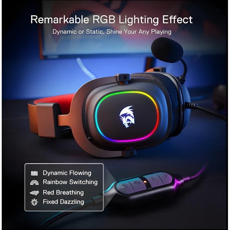 Redragon H510 Zeus-X RGB Wired or Wireless Gaming Headset Multi-platform