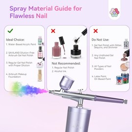 SAVILAND Aerógrafo para Uñas: Creatividad Ilimitada de Arte de Uñas Kit Pro de Aerógrafo de Doble Modo Recargable Boquilla de 0.3mm Set de Maquillaje 