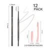 SUMEITANG Medium Brown Eyebrow Pencils for Women, 12Pcs Ultra Slim