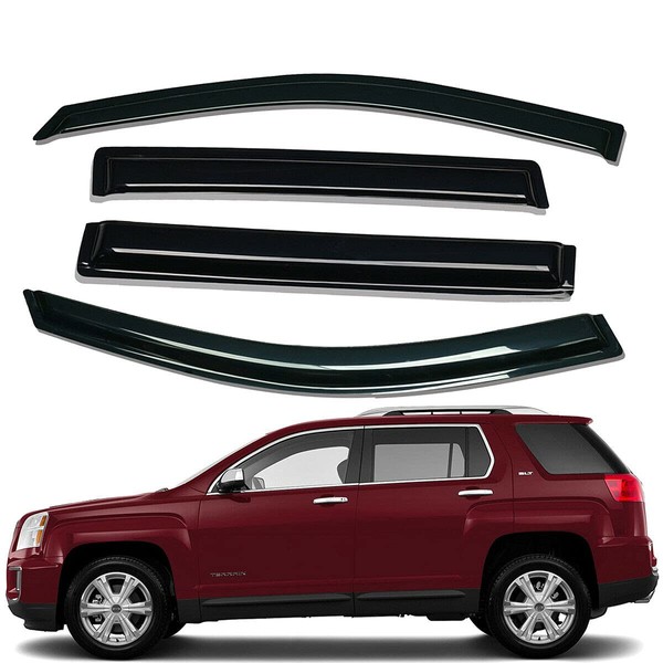 BURANIFUSION 4pcs Sun Rain Wind Deflectors Door Window Visors Outside