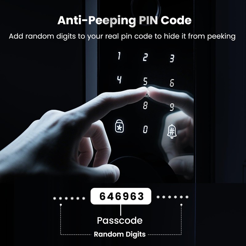 Keyless Entry Door Lock with 2 Knobs, Biquole Fingerprint Keypad