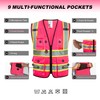 ProtectX 9 Pockets Safety Vest for Men Women High Visibility