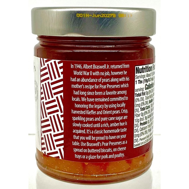 Braswell's Pear Preserves 11 oz.