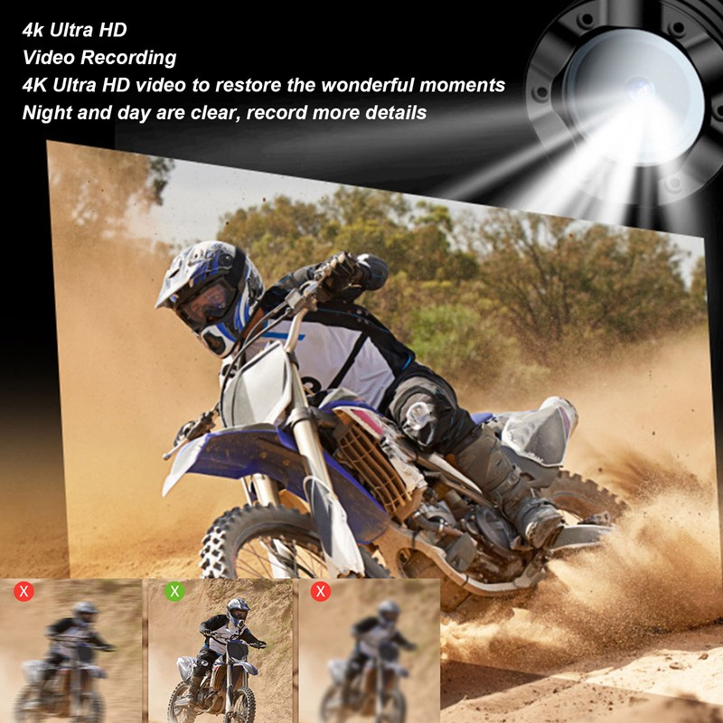 4K Action Camera Waterproof Bike Motorcycle Helmet Camera Anti Shake