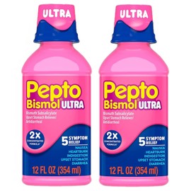 Pepto-Bismol PEPTO Bismol Ultra Liquid for Upset Stomach, 5 Symptom Relief, Original, 12 oz (