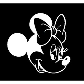 LLI Minnie Mouse 2 | Decal Vinyl Sticker | Cars Trucks Vans Walls Laptop | White | 5.5 x 5.3 in | LLI1037