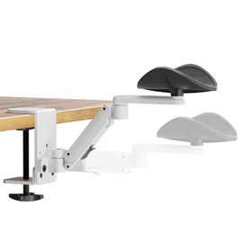 JOY worker Upgraded Clamp-on Adjustable Elbow Rest, Above/Below Table Extension Platform Arm Support for Thicker Desktop, Ergonomic 360° Swivel Elbow Cushion Pad for Left/Right Hand, White