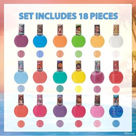 Moana Esmalte al Agua 18 Pzas Peel-Off para Niñas 3+ Set de Regalo