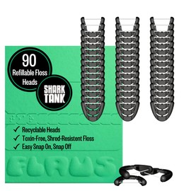 FLAUS Electric Flosser Refills (Shark Tank) 90ct Dental Floss Head Refills - Refillable Floss Picks, Easy Glide Flossing, Gentle Gum Care, Shred Proof, Dentist Recommended Tooth Flossers, Eco Friendly | FLAUS