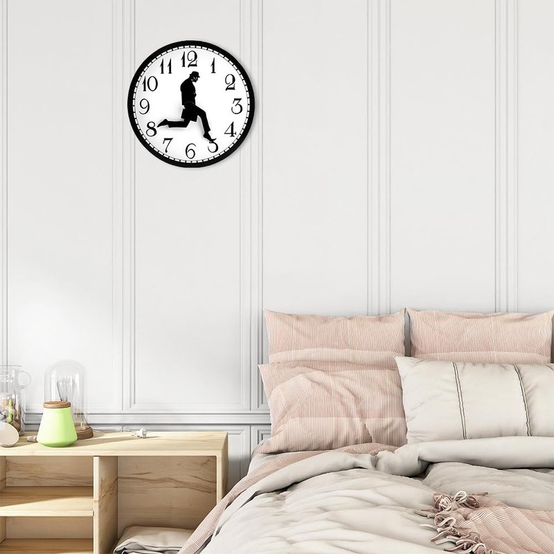 Silly Walk Wall Clock, 9.84‑Inch Silent Funny Creative Analog Clock