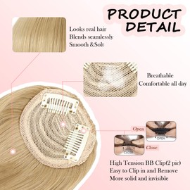 Wodelanle Bangs Hair Clip in Bangs Faux Bangs Clip on Bangs Blonde Bangs Clip in Hair Extensions French Bangs Fringe with Temples Hairpieces for Women Fake Bangs for Daily Wear (Light Brown)