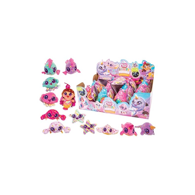 Pearly Pods Sweety Friends, 12 Assorted Colours, Plush with Luminous