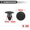 Motoforti Universal Car Plastic Rivets Fasteners Push Retainer Kit, 9