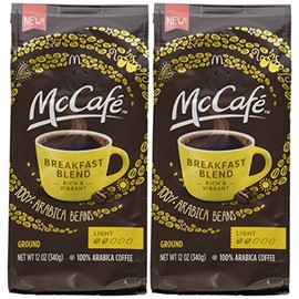 McDonalds McCafe Premium Roast Ground Coffee Bag 12.oz (Pack of 2) (Breakfast Blend - Light)