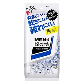 Kao Men's Biore Face Washing Sheets, Tabletop Use, 38 Sheets x 3 Piece Set