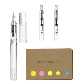 Pilot Kakuno Fountain Pen, Medium Nib, Non Color Body, Pilot Fountain Pen Converter, CON-40, 2-Pieces, Sticky Notes Value Set