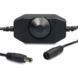 LED Rotary Controller (Dimmer) Black, 2A, Max. 48 Watt, Round Plug Connection