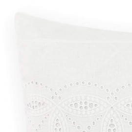 Laura Ashley Annabella Collection Perfect Decorative Throw Pillow, Premium Designer Quality, Decorative Pillow for Bedroom Living Room and Home DÃ©cor, 16x16, White
