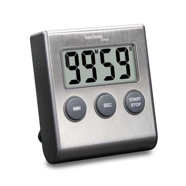 Technoline KT200 - klassischer, digitaler Kurzzeitwecker, Küchenuhr, Eieruhr, hochwertiges Edelstahlgehäuse,