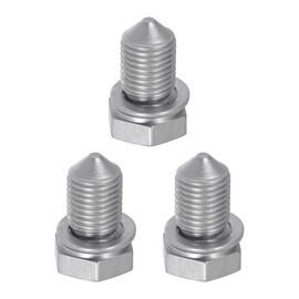Partuto Oil Drain Plug Pan Thread Repair No.N90813202 - Car Sump Drain Nut Oil Drain Bolt - for A3 2006-2016 Metal Silver Tone - 3 Pcs