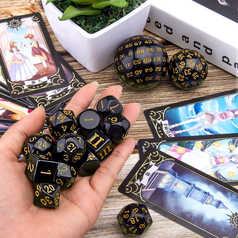 SIQUK 15 Pieces Polyhedral Dice Set with Bags D3-D100 Dice