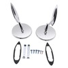 Prefer Warehouse Pair Chrome Round Bowtie Outside Rearview Mirrors Ribbed